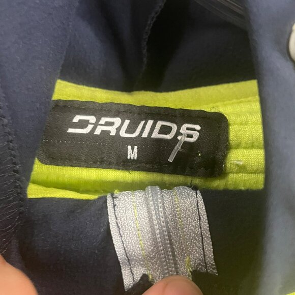 Druids Men's Pullover Hoodie Textured Neon/Navy 1/4 Zip Size Medium - Picture 8 of 9